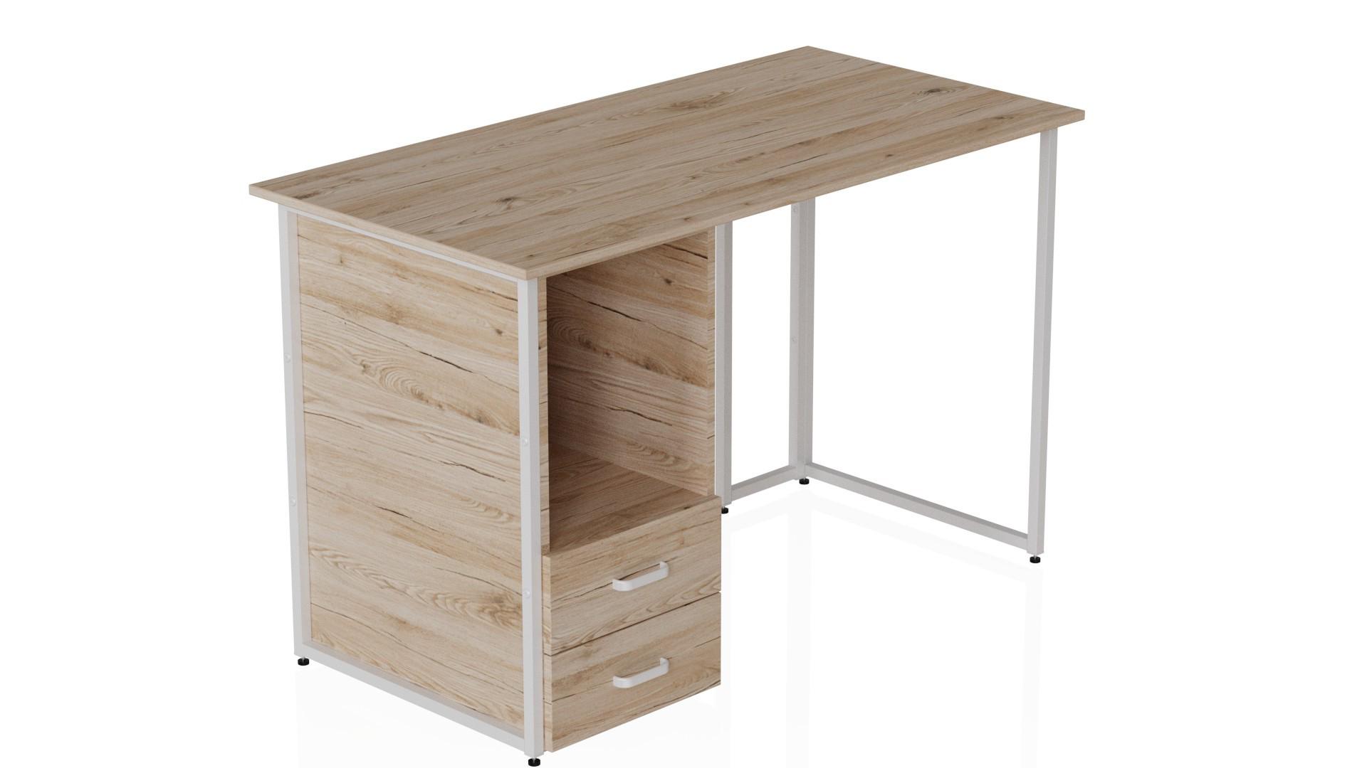 Стол компьютерный Ferrum-decor Отто ДСП 32 мм 75x120x70 см Белый/Дуб Артизан (FRD-101049)