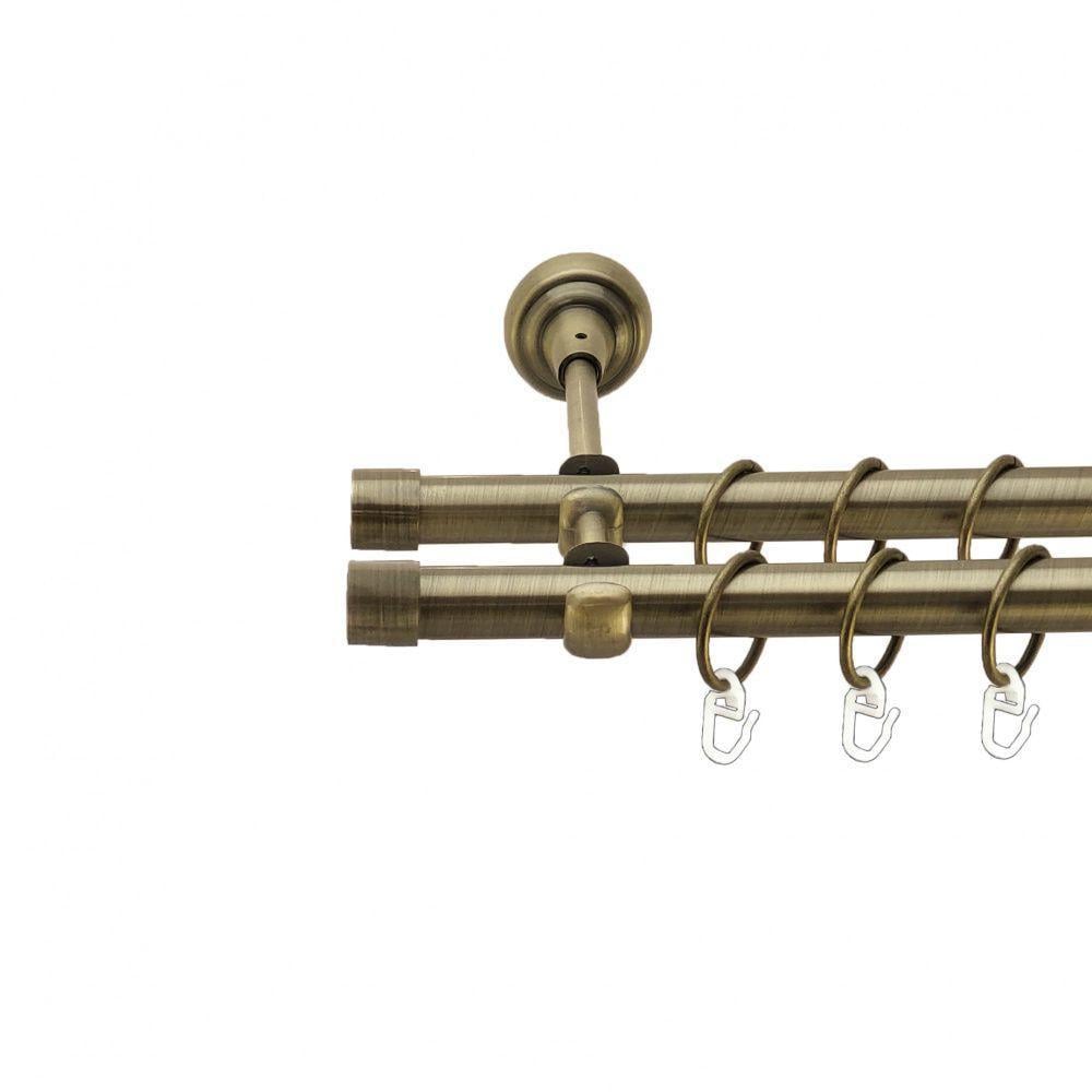 Карниз трубчатый открытый Orvit Заглушка двухрядный 19/19 мм 400 см Антик (009-2306) - фото 1 Карниз трубчатый открытый Orvit Заглушка двухрядный 19/19 мм 400 см Антик (009-2306) - фото 1