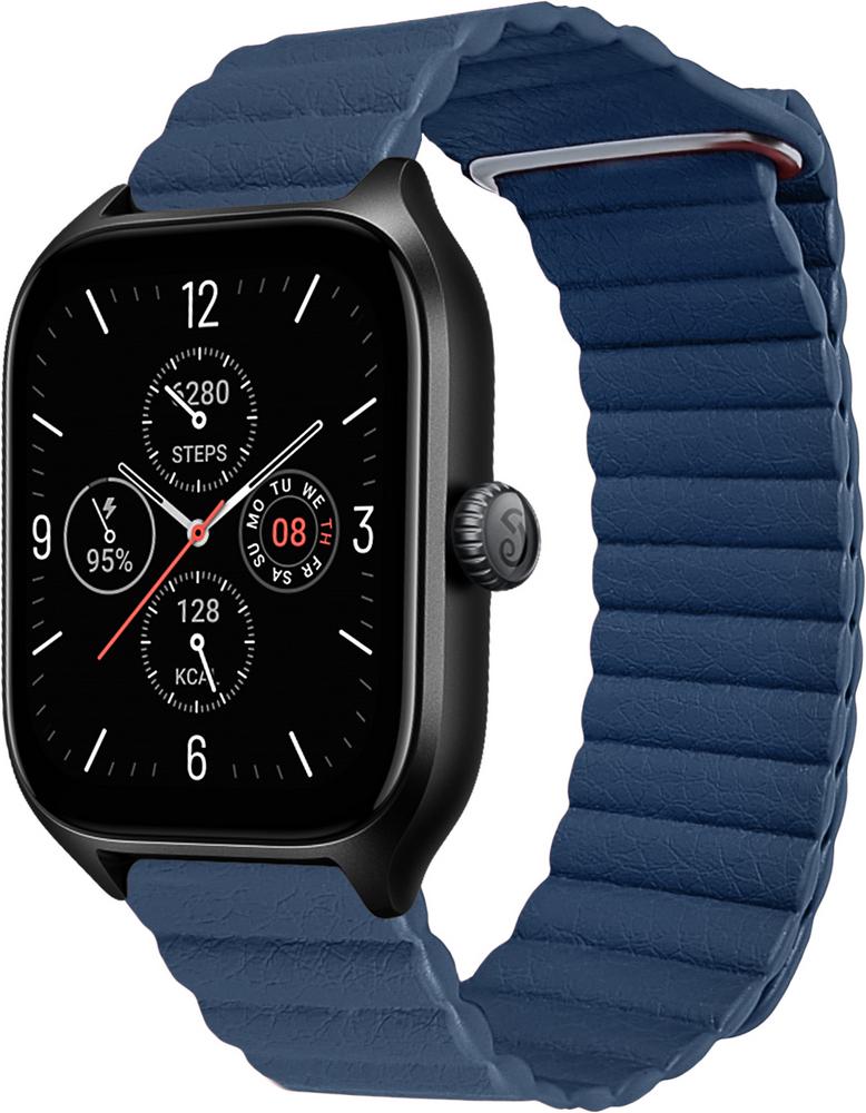 Ремешок кожаный Genis для Amazfit GTS 4/Mini Blue (29511-28)