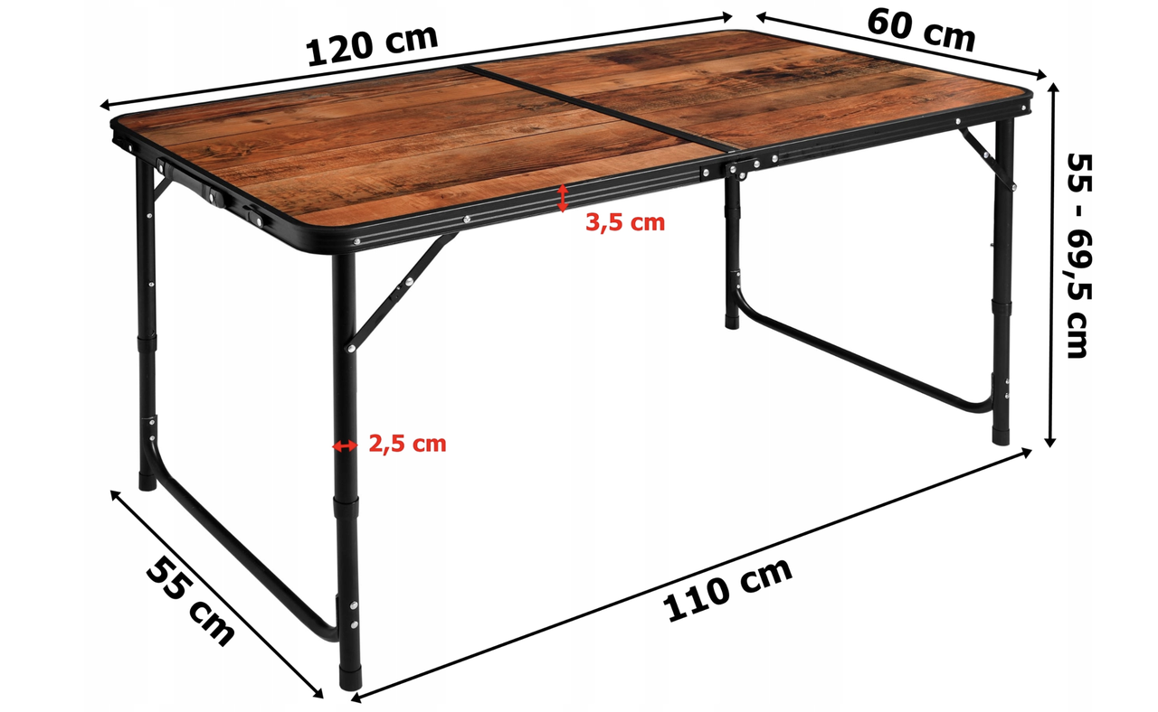 Комплект меблів розкладний стіл та 4 стільчики 120x60 см (S0022-7) - фото 10