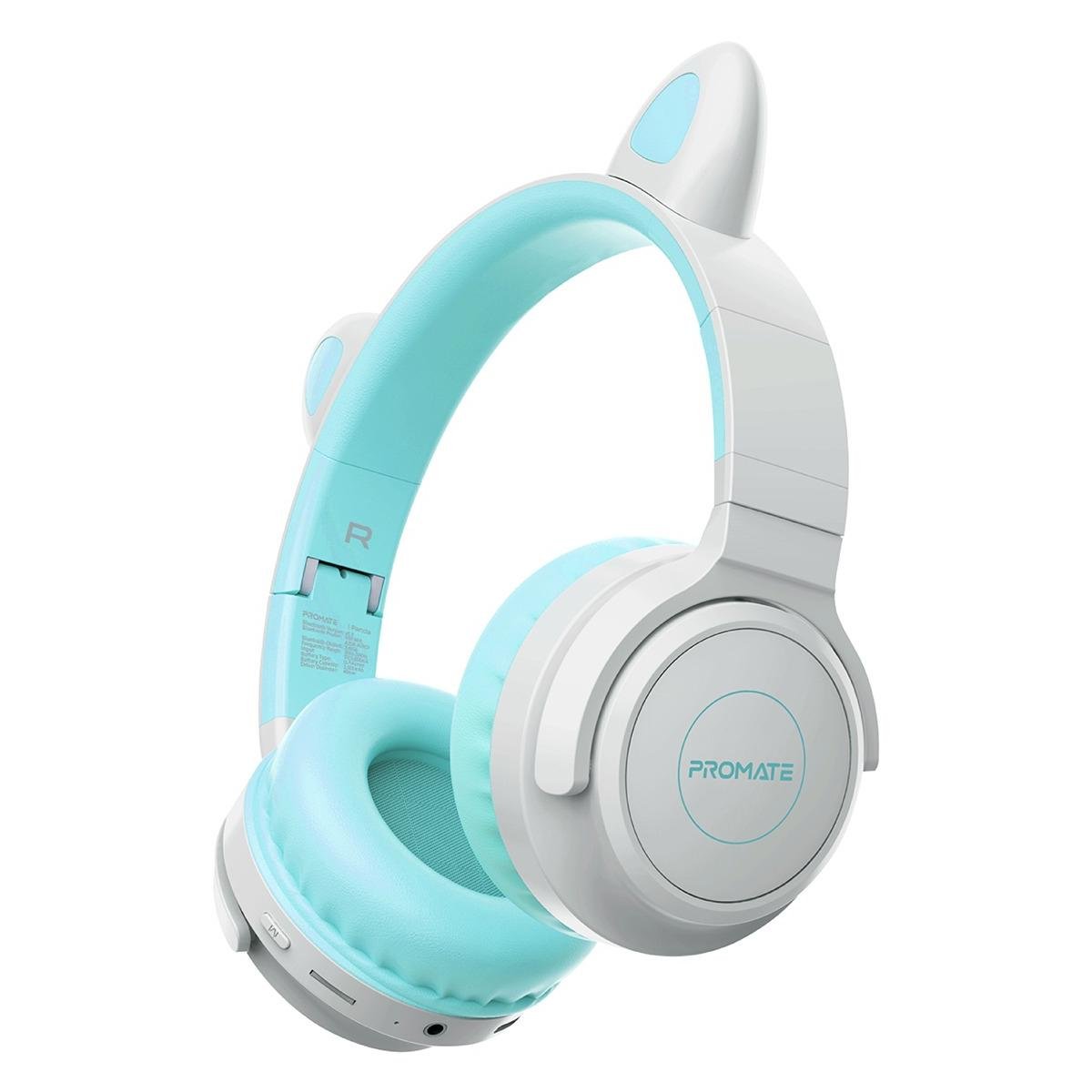 Наушники детские беспроводные Promate Panda Bluetooth 5.0 1000 мАч 40h Aqua (28780353) Наушники детские беспроводные Promate Panda Bluetooth 5.0 1000 мАч 40h Aqua (28780353)