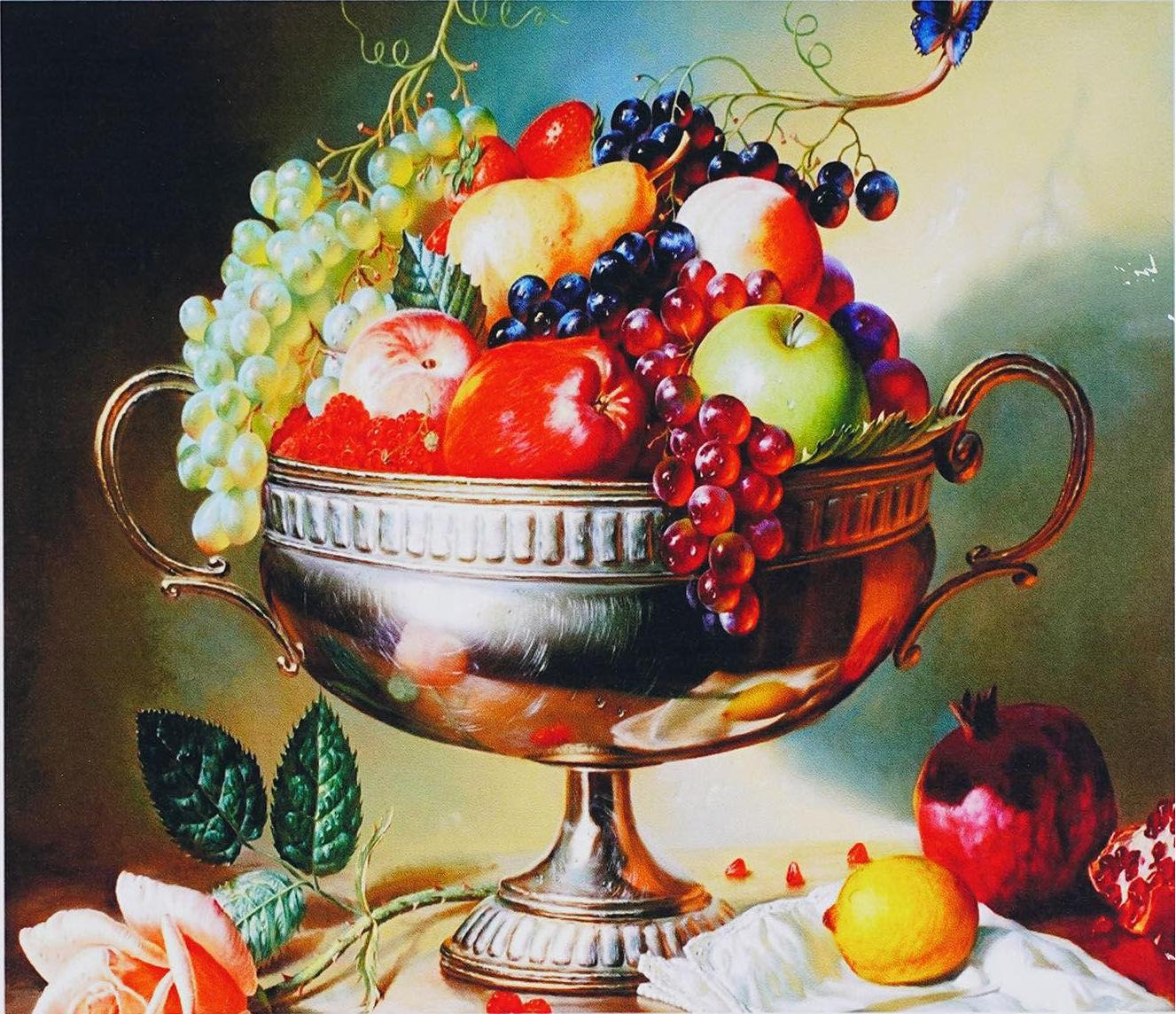 Алмазна мозаїка-картина за номерами TK Group B 70240/30 Ваза з фруктами в коробці 40х50 см (24710251)