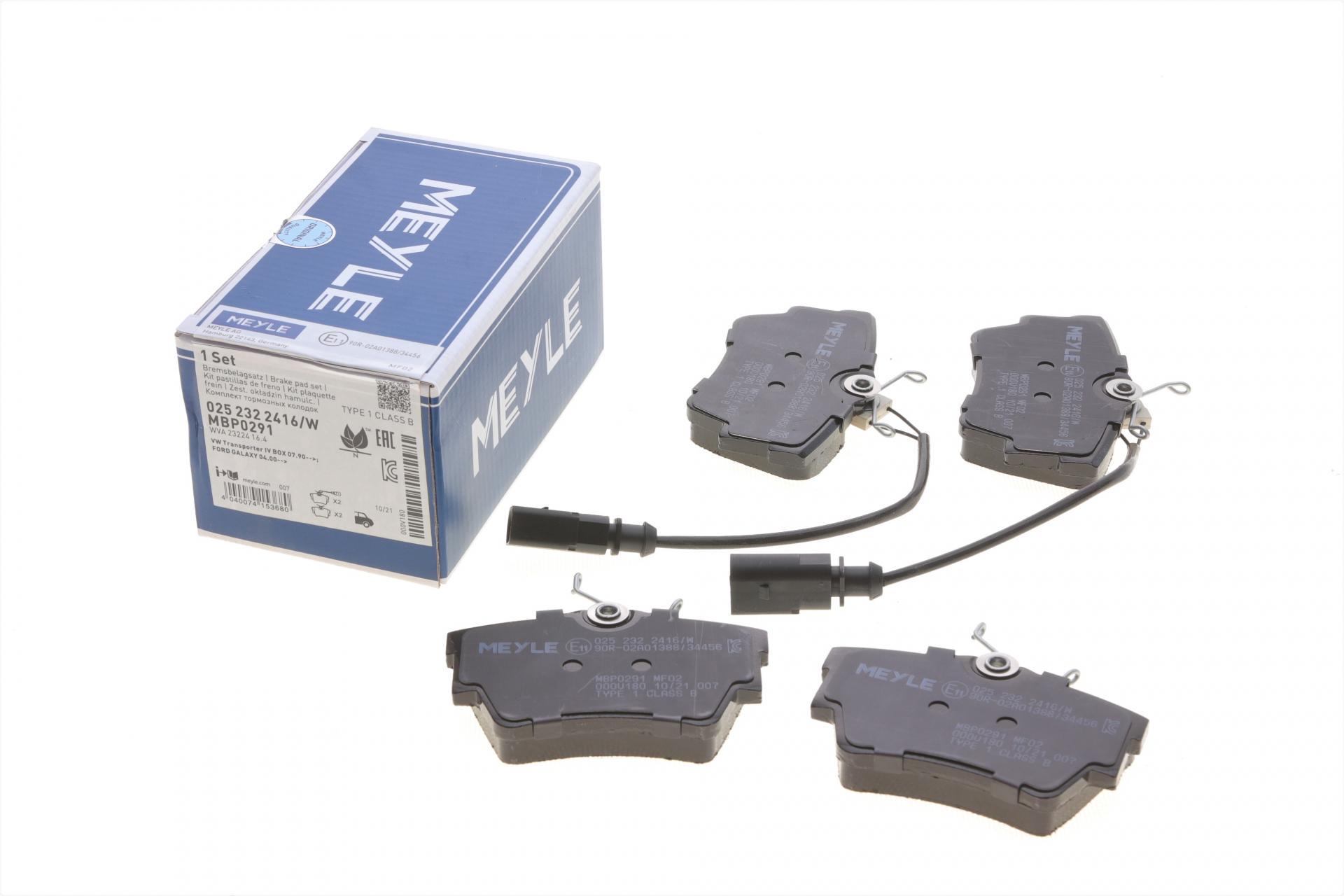 Колодки тормозные задние Meyle для VW T4 1.8-2.8 90-03 с датчиком (025 232 2416/W)