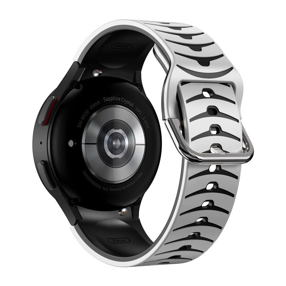 Браслет силіконовий Watchbands Scales для Samsung Galaxy Watch 5 Біло-чорний (EP08-1WB20721667)