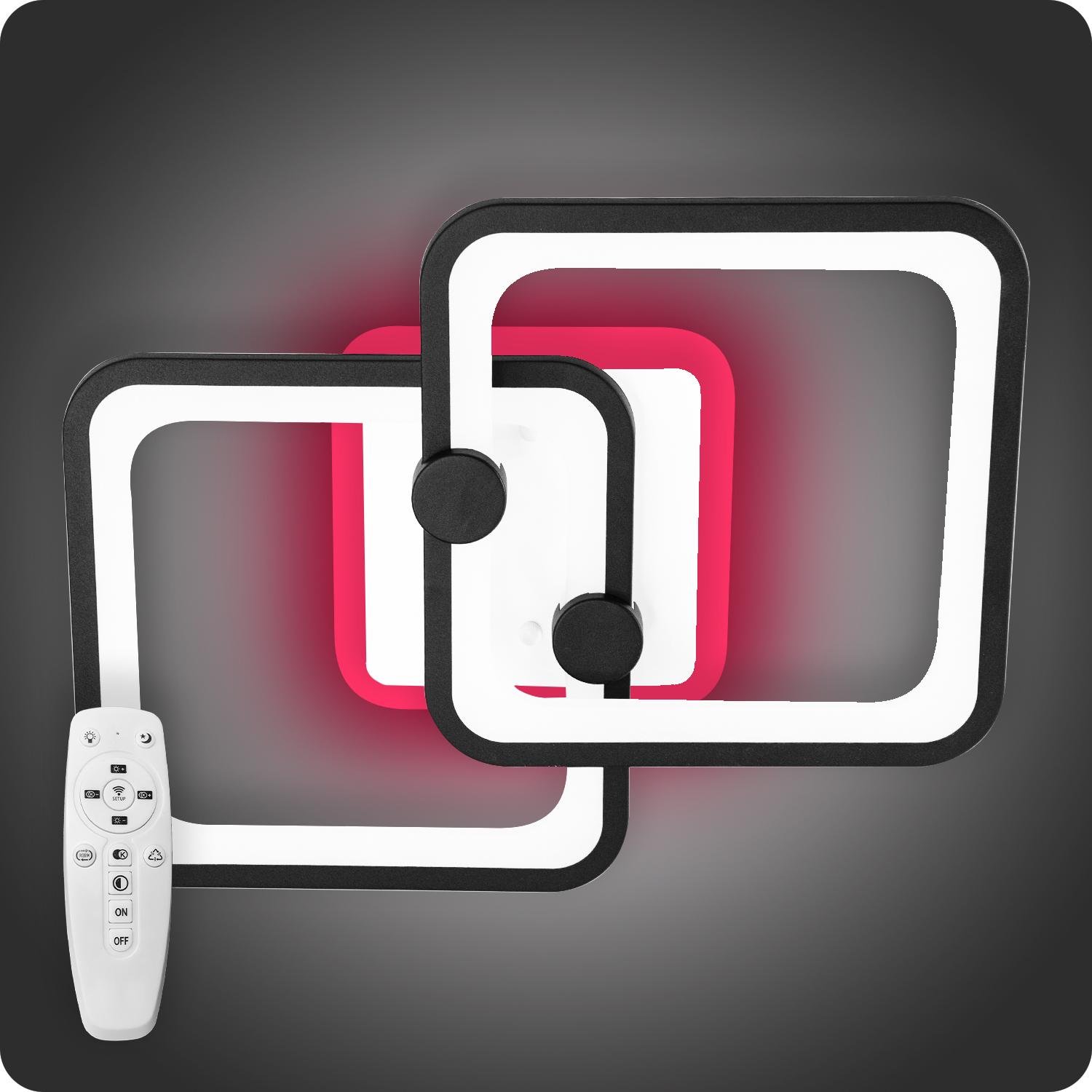 Люстра светодиодная 517 Dlight 3color с пультом 55 Вт Черный (02058)