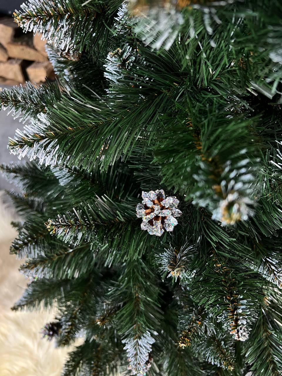 Штучна ялинка засніжена Елітна з шишками 1,4 м Зелений (YNK08165) - фото 2 Штучна ялинка засніжена Елітна з шишками 1,4 м Зелений (YNK08165) - фото 2