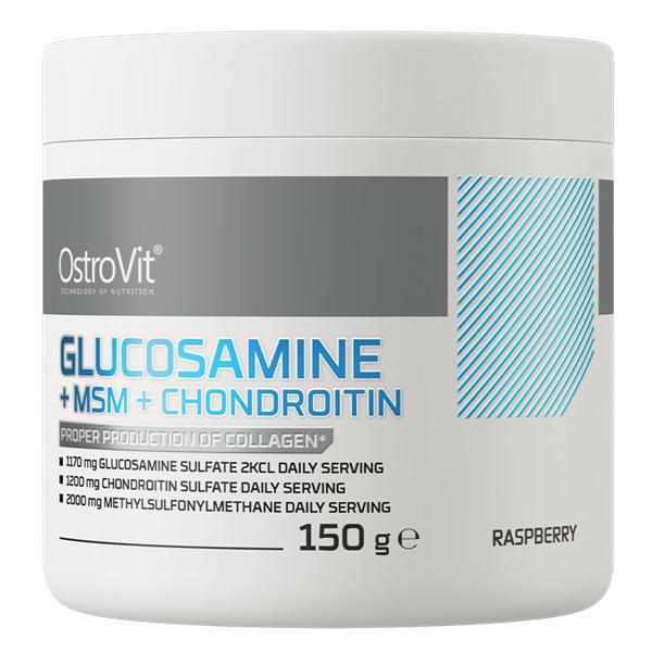 Хондропротектор для спортсменов Ostrovit Glucosamine+MSM+Chondroitin Powder Raspberry 150 г/60 порций (23505773)