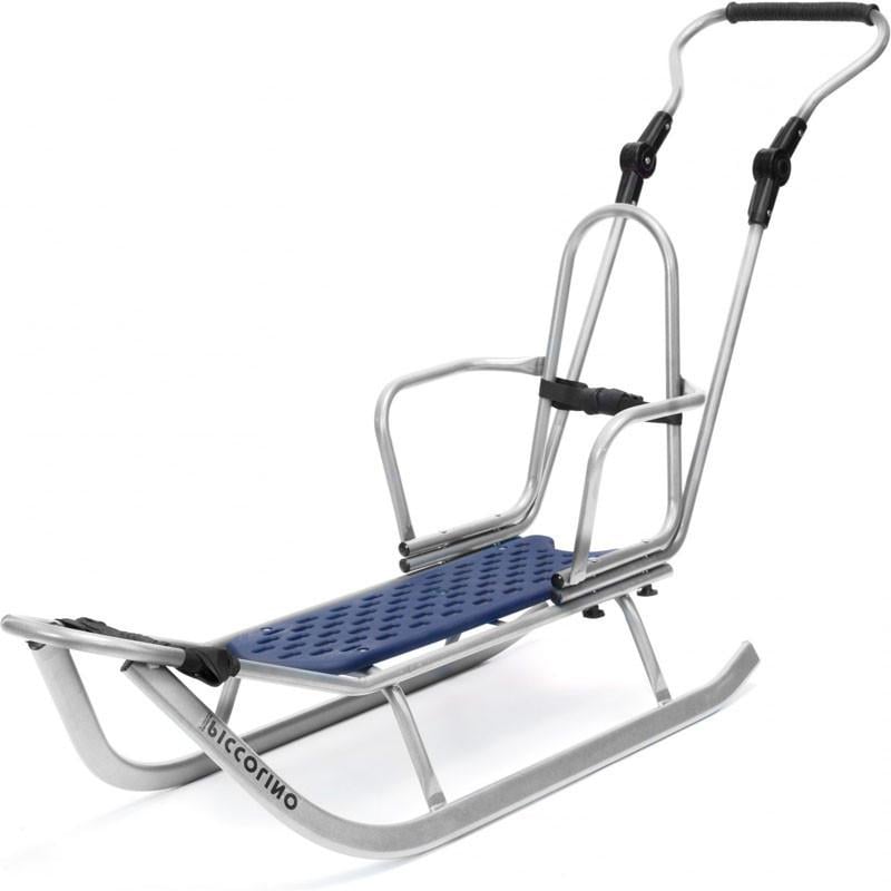 ᐉ Санки Piccolino со спинкой и ручкой с регулировкой Серый