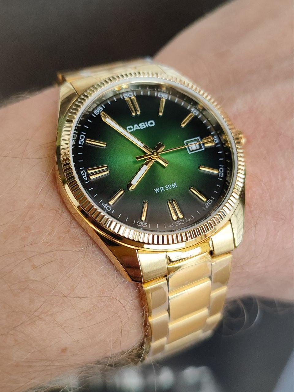 Наручные часы мужские Casio MTP-1302PGC-3A Timeless Collection Зеленый (2703653869)