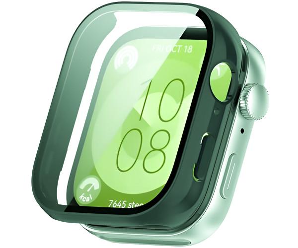 Чехол с защитным стеклом Protective Cover with Glass для Huawei Watch Fit 3 Темно-зеленый Чехол с защитным стеклом Protective Cover with Glass для Huawei Watch Fit 3 Темно-зеленый