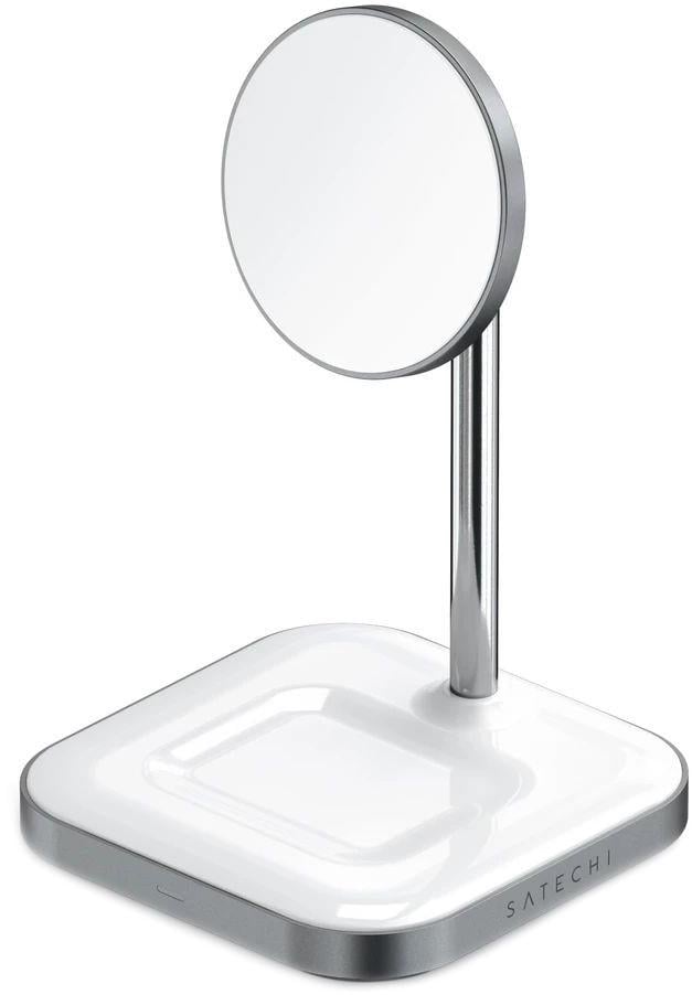 Беспроводная зарядная станция Satechi Aluminum 2in1 Magnetic Wireless Charging Stand ST-WMCS2M Space Grey (1472789197)
