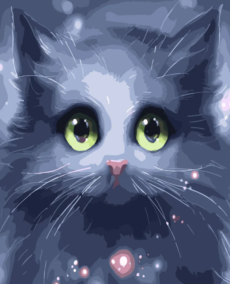 Картина по номерам Strateg Зеленоглазый котенок 40x50 см (GS373)