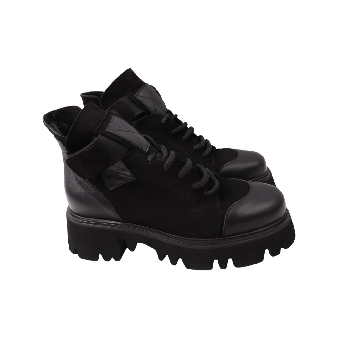 Ботинки женские Aquamarin из кожи р. 39 Черный (2006-21DHC)