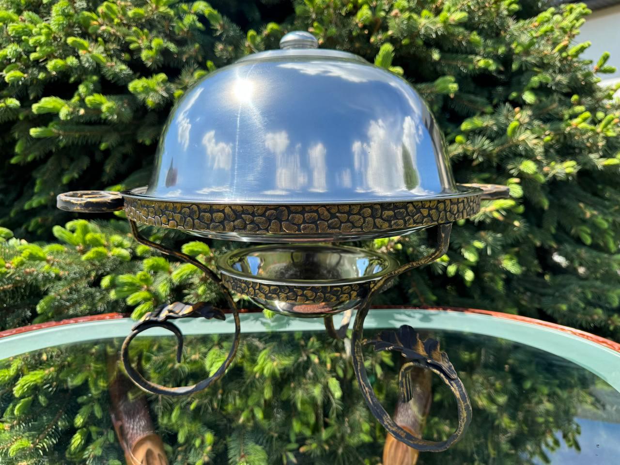 Садж блюдо для подачі шашлику з підігрівом 36 см