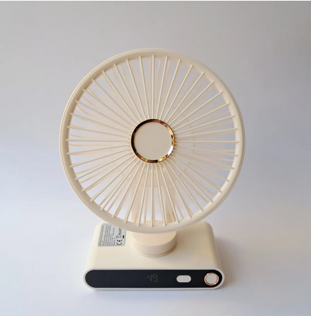 Вентилятор портативный Fan аккумуляторный с подсветкой Бежевый (U-2787W) - фото 10