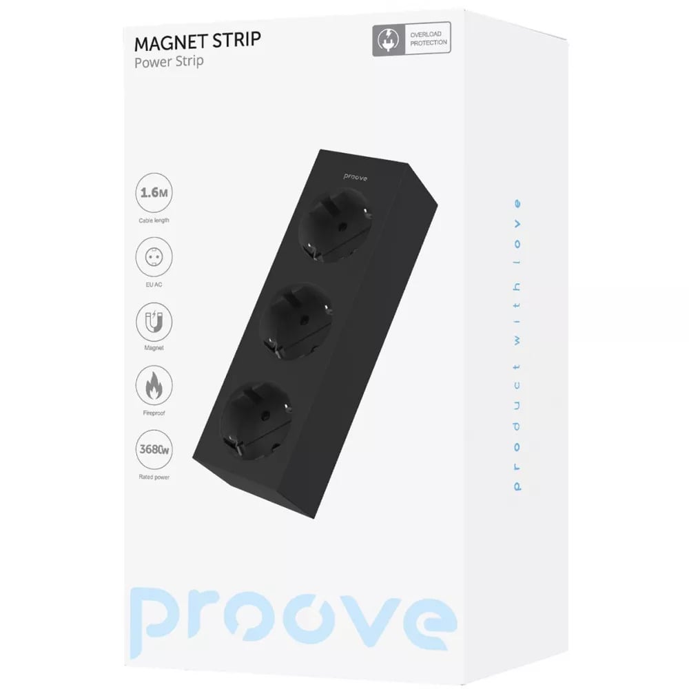 Мережевий фільтр Proove Magnet Strip Чорний (27316820) - фото 4