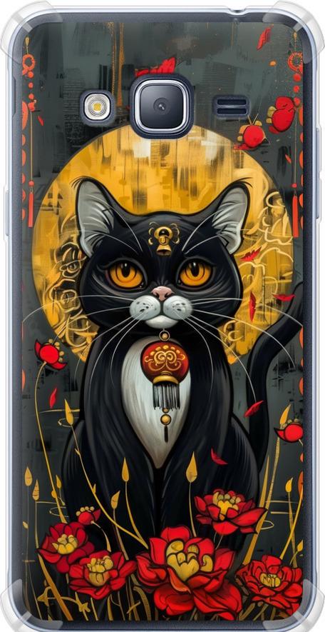 Чехол на Samsung Galaxy J3 Duos (2016) J320H China Cat (6134sp-265-42517) Чехол на Samsung Galaxy J3 Duos (2016) J320H China Cat (6134sp-265-42517)