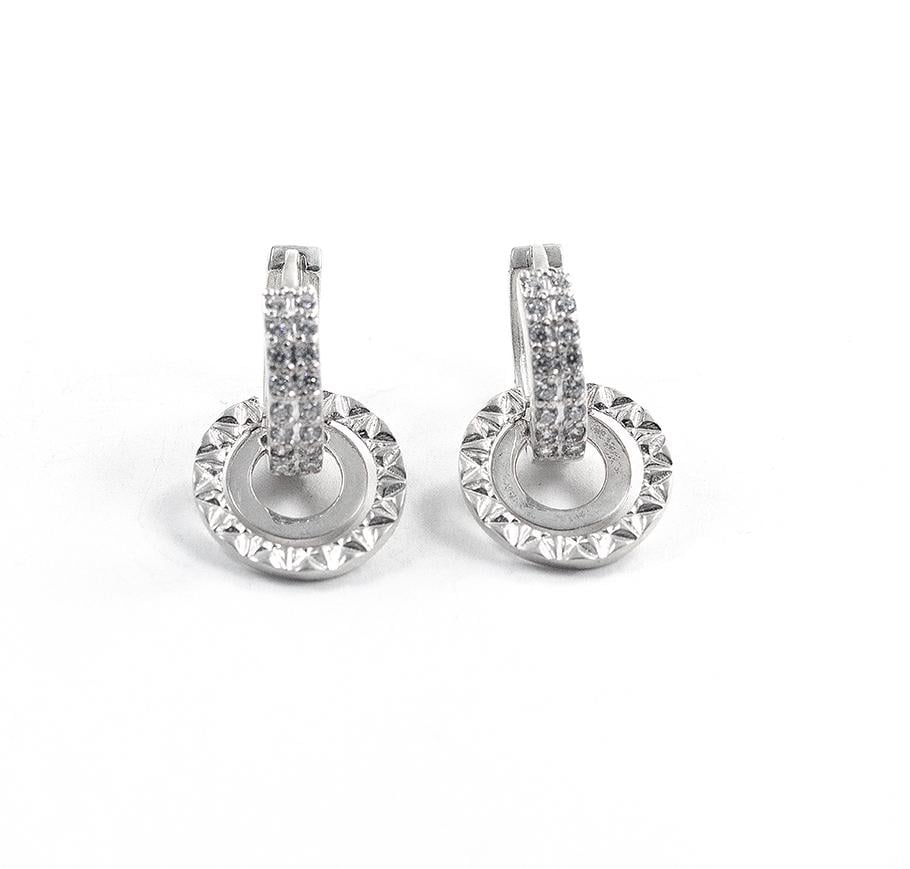 Серьги Maxi Silver 8368 Конго с алмазной гранью (88368)