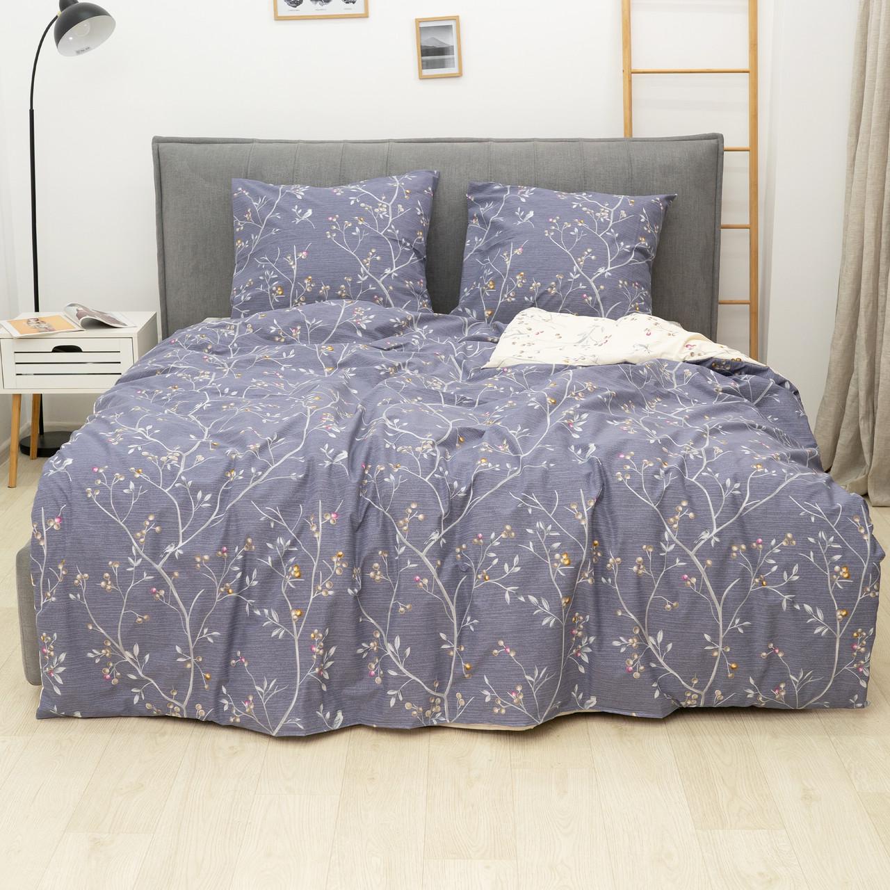 Постельное белье Isleep Viluta 25354 ранфорс с простыней на резинке 160х200 см евро (30120)