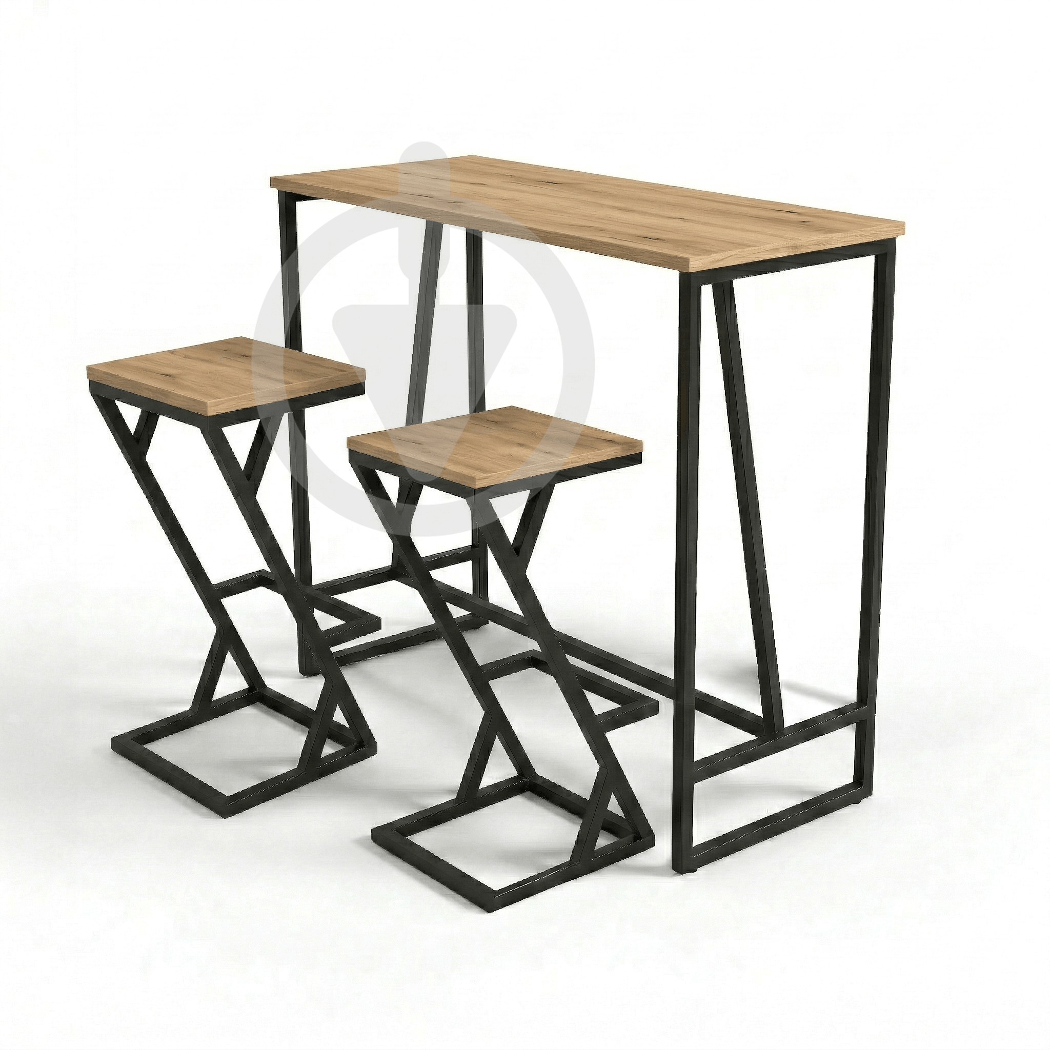 Барный стол со стульями AVVS Лофт 1110х470 мм ДСП 18 мм/металлический каркас Черный/Дуб Эвок Барный стол со стульями AVVS Лофт 1110х470 мм ДСП 18 мм/металлический каркас Черный/Дуб Эвок