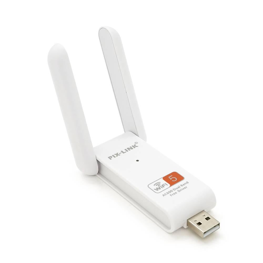 Адаптер бездротовий мережевий Wi-Fi-USB Merlion LV-UAC03DRTL8811CU з 2-ма антенами 10см802,11bgn 600MB2,4 GHz (33793)