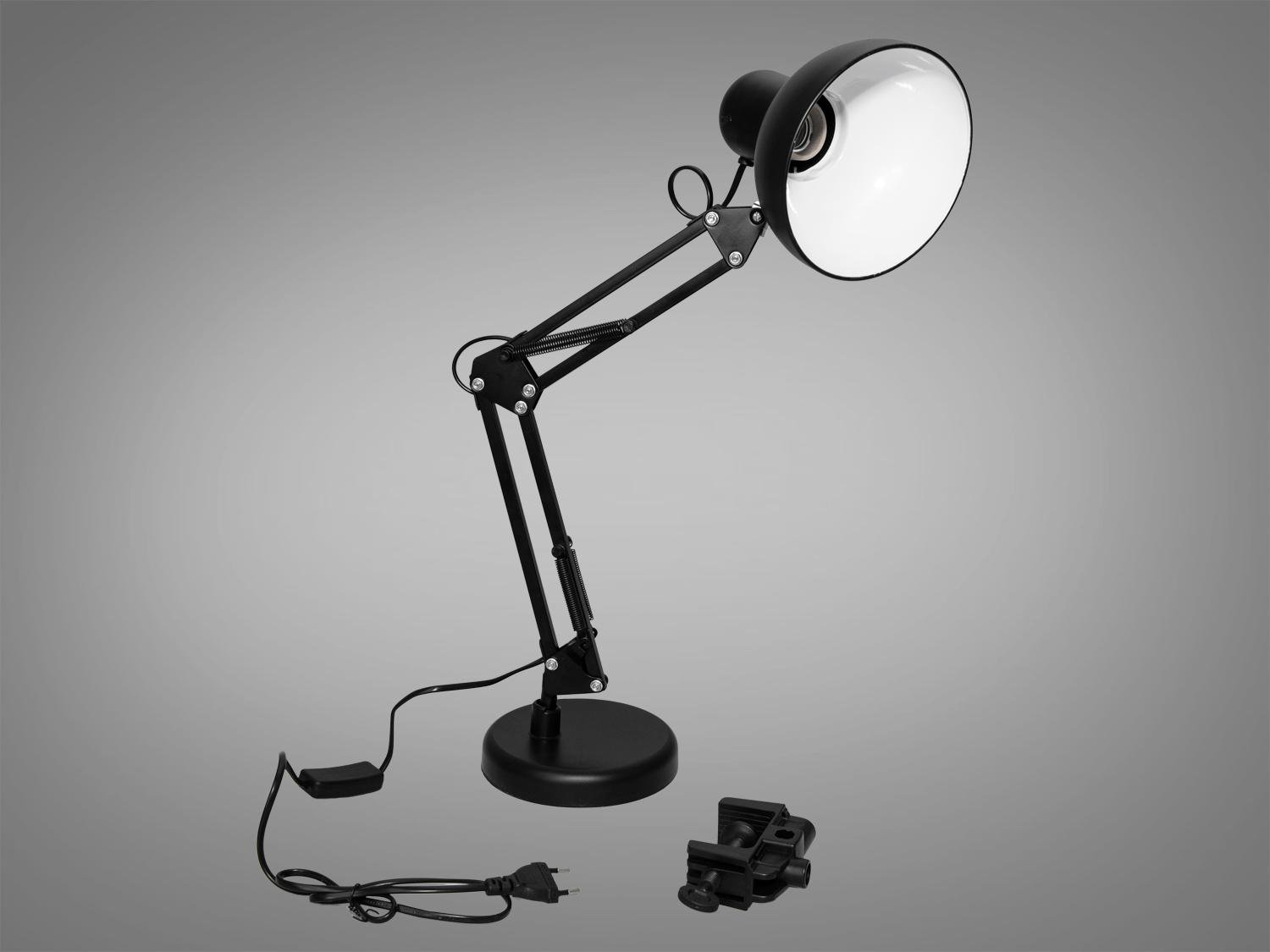 Настольная лампа Diasha Pixar с патроном Е27 и двумя видами крепления Черный (810BK)