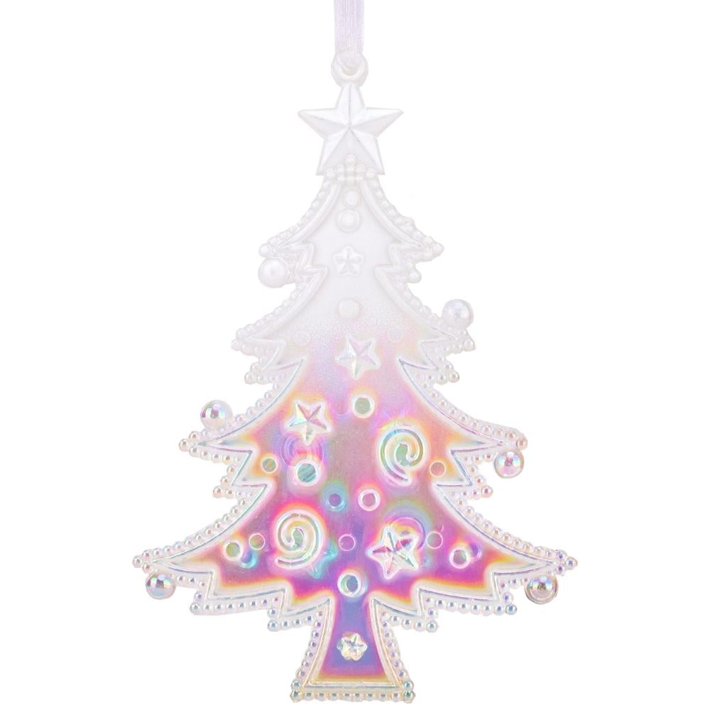 Елочная игрушка елка 12,7 см 6 шт. Перламутровый (6027-054)