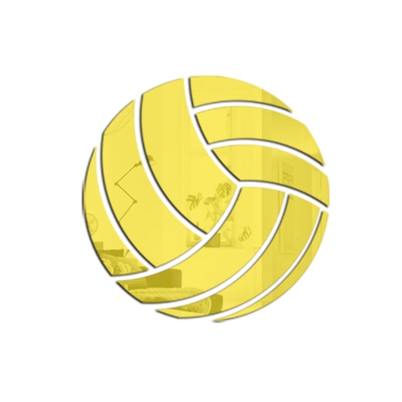 Наклейка зеркальная на стену в виде мяча Volleyball акриловая для интерьера (010056)
