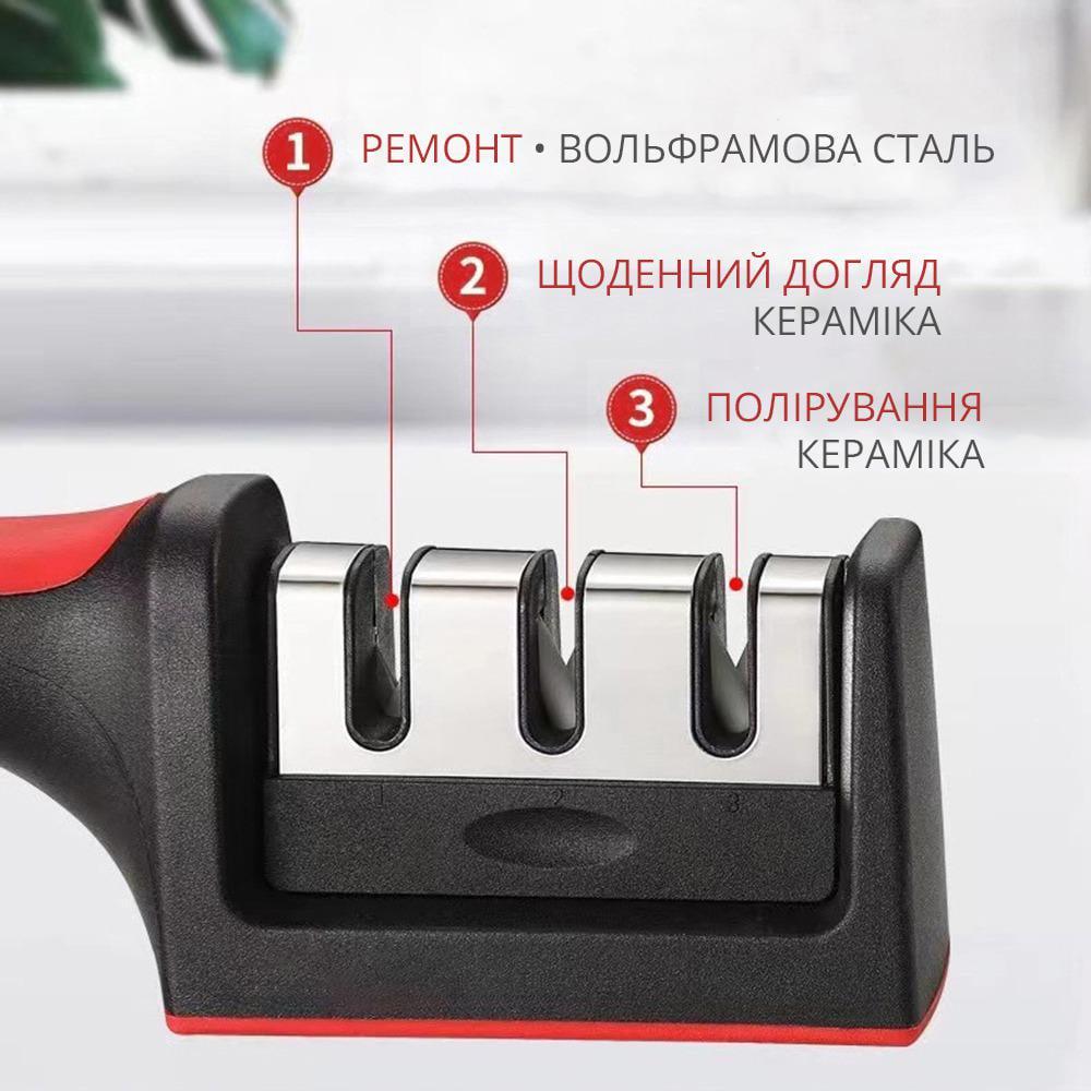 Точилка ручна 3 Stage Knife Sharpener для всіх видів ножів (847925) - фото 2