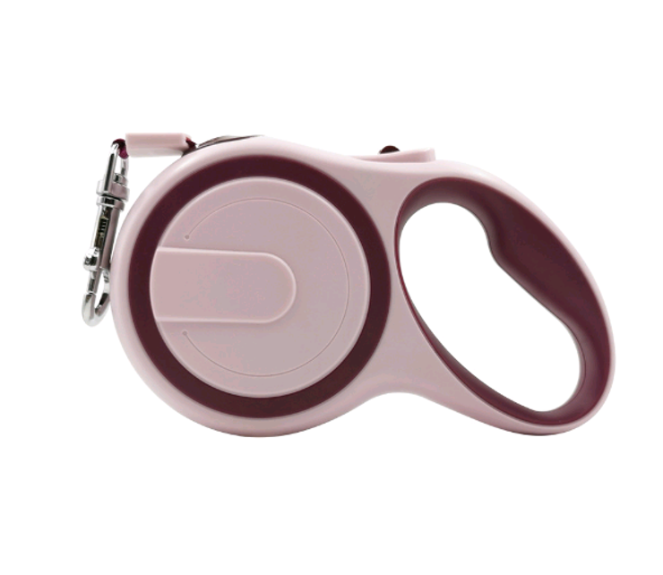 Поводок-рулетка Mease лента 5 м до 20 кг Бело-бордовый (00000007938)