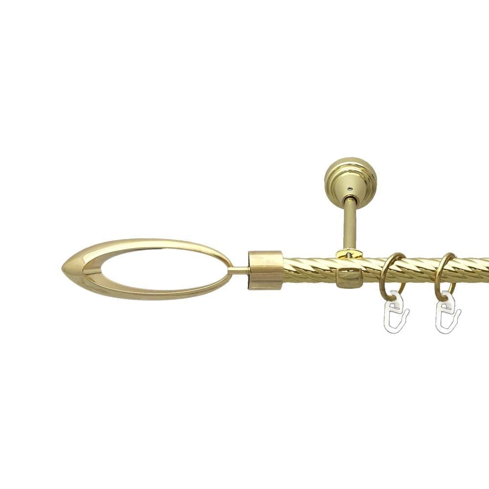 Карниз металлический Orvit Венеция однорядный открытый/скрученная труба/кольцо металлическое Золото 16 мм 200 см (00-00024757)