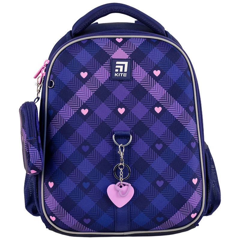 Рюкзак шкільний KITE Education Check and Hearts каркасний (K24-555S-1)