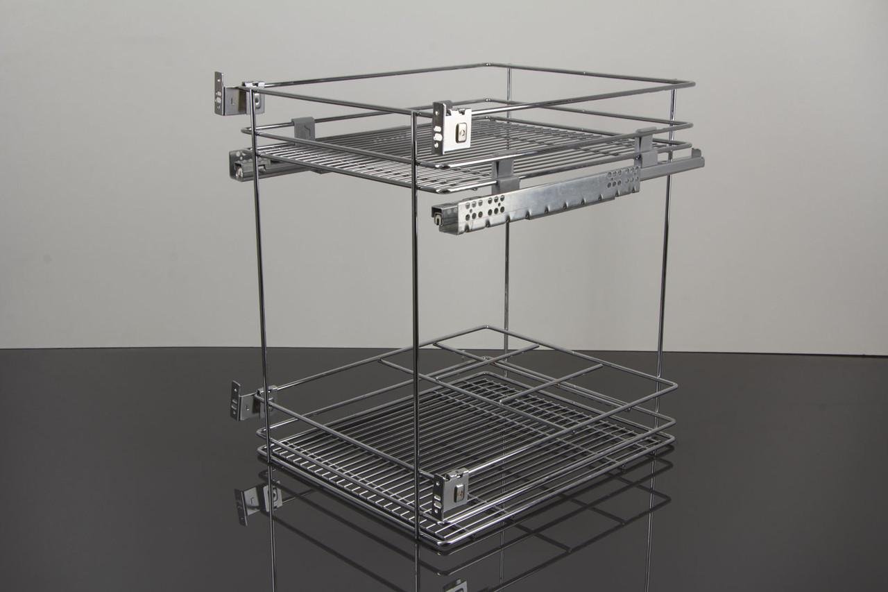 Карго Vibo дворівневе з відсіком для пляшок з прихованими направляючими часткового висування з доводчиком (18595)