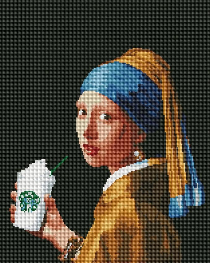 Алмазна вишивка Brushme Дівчина з подвійним латте 40x50 см (DBS0030) Алмазна вишивка Brushme Дівчина з подвійним латте 40x50 см (DBS0030)