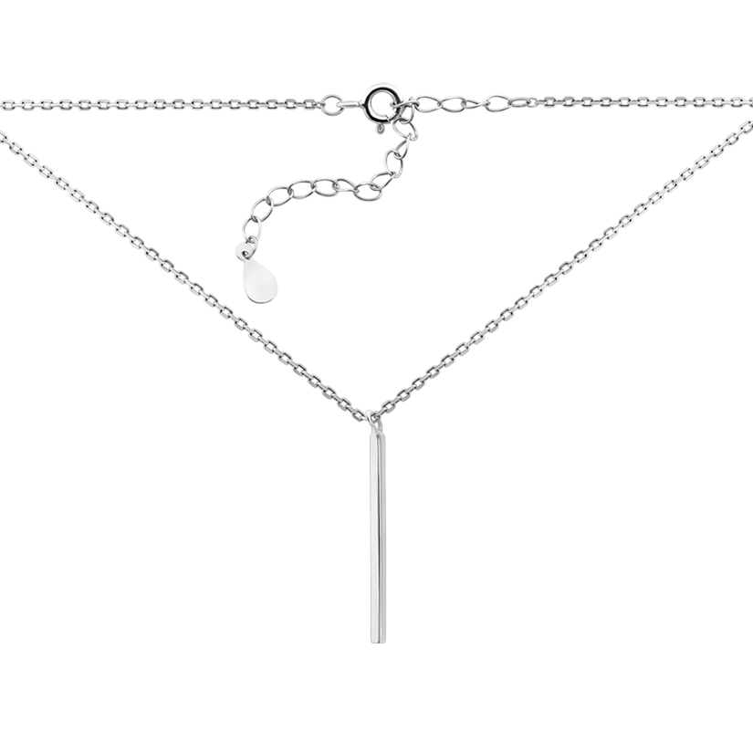 Колье серебряное тонкая палочка на цепочке без вставок