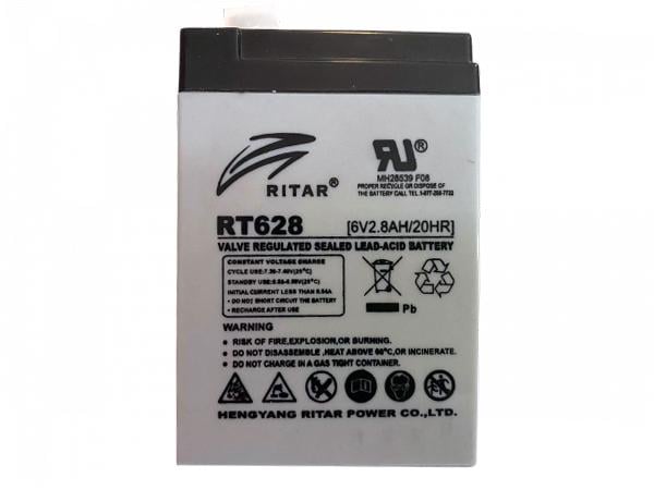 Аккумуляторная батарея Agm Ritar RT628 Case Q25 6V 9,0 Ah 66х34х97 мм 0,57 кг Grey