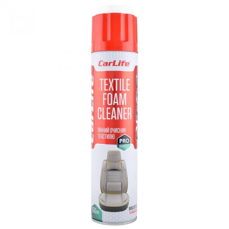 Очисник текстилю CarLife Textile foam cleaner для видалення забруднень 650 мл (CF651)