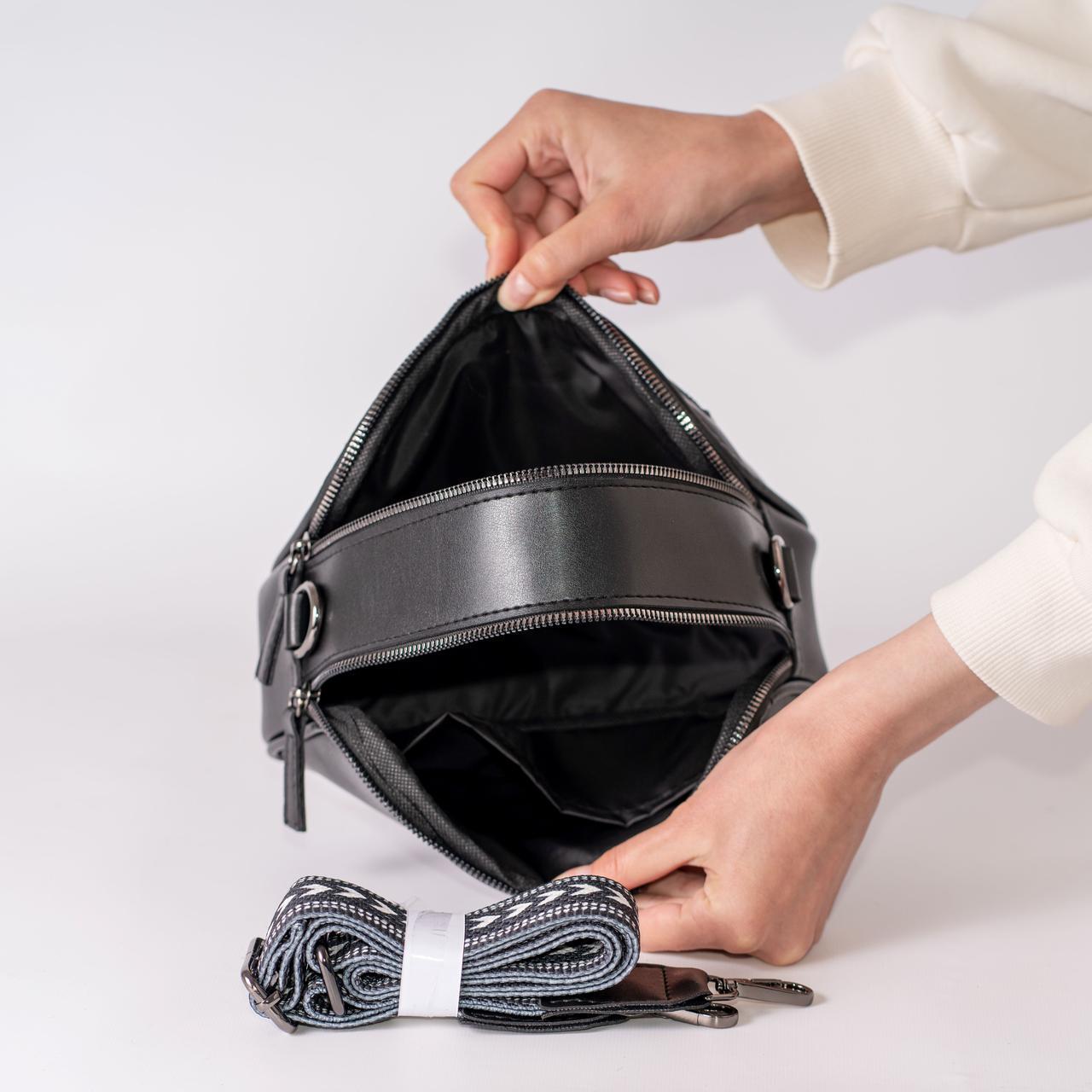 Сумка женская кросс-боди XENIA № 43-24 из эко-кожи Черный - фото 4 Сумка женская кросс-боди XENIA № 43-24 из эко-кожи Черный - фото 4