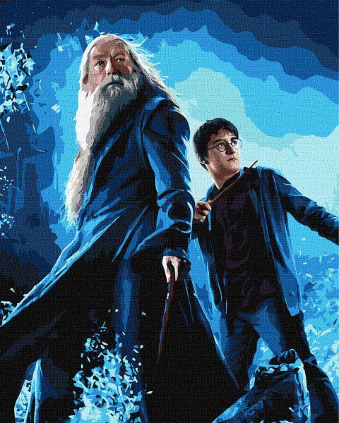 Картина по номерам Ideyka Harry Potter Гарри и Дамблдор с красками металлик 40х50 см (Id-KHO8739)