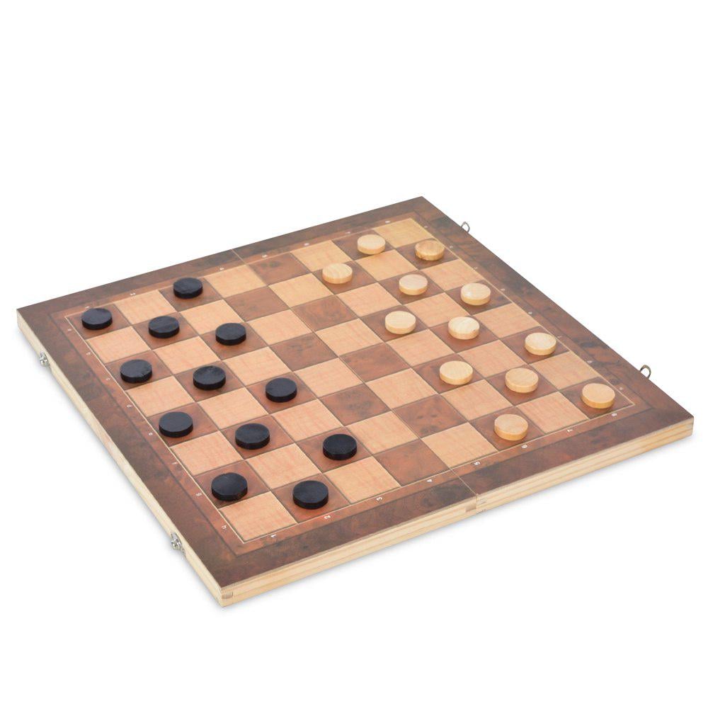 Шахи дерев'яні W6648 з шашками та нардами 44x44 см Коричневий (27480087) - фото 3 Шахи дерев'яні W6648 з шашками та нардами 44x44 см Коричневий (27480087) - фото 3