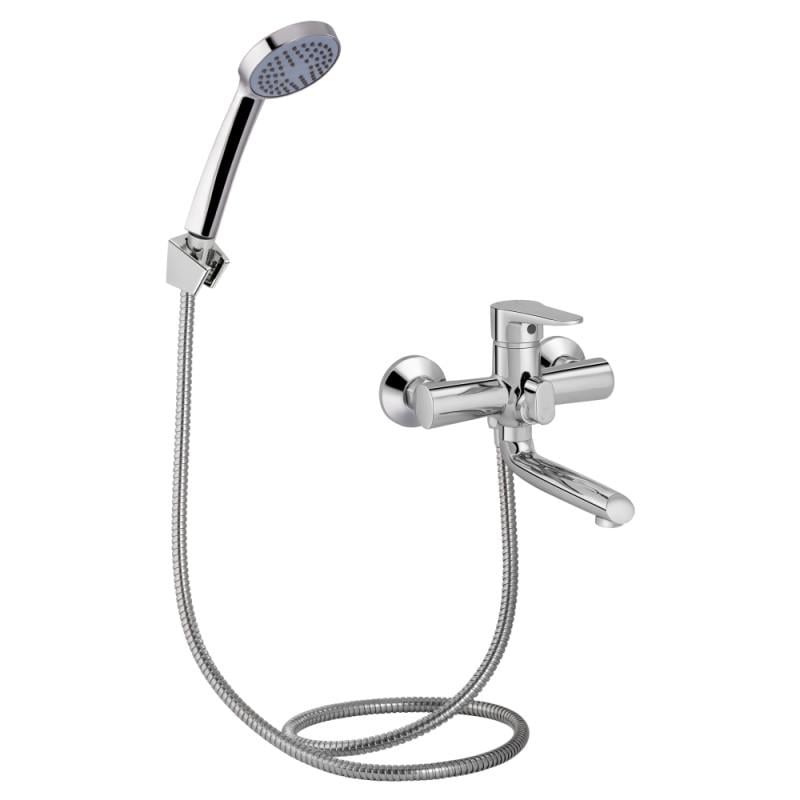 Смеситель для ванны Lidz Nicole 006 с поворотным изливом и душевым гарнитуром K35 Chrome (LDNIC006CRM22139)