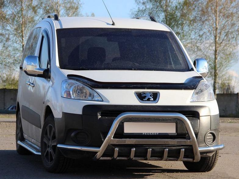 Кенгурятник WT003-Plus 60 мм CAN для Citroen Berlingo 2008-2018 гг. нержавеющая сталь Хром