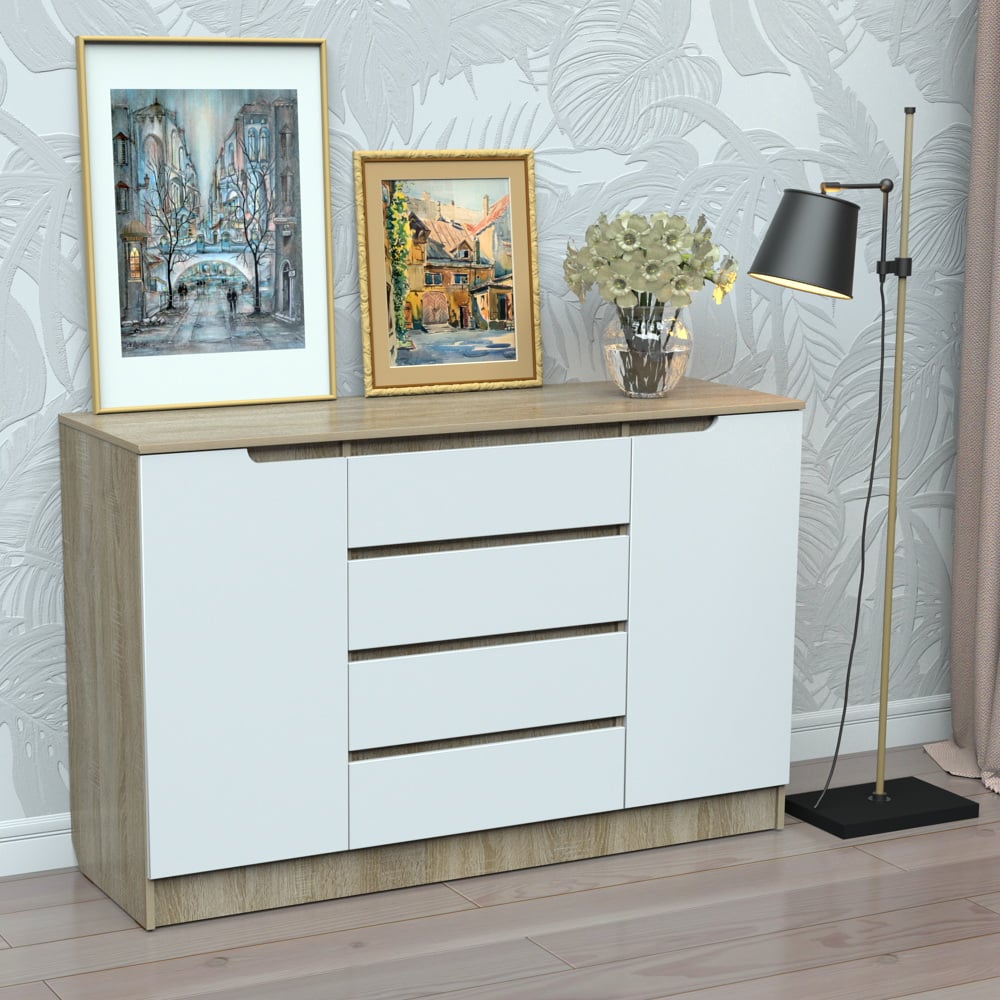Комод Тиса Мебель 336 Дуб сонома/Белый (9003136)