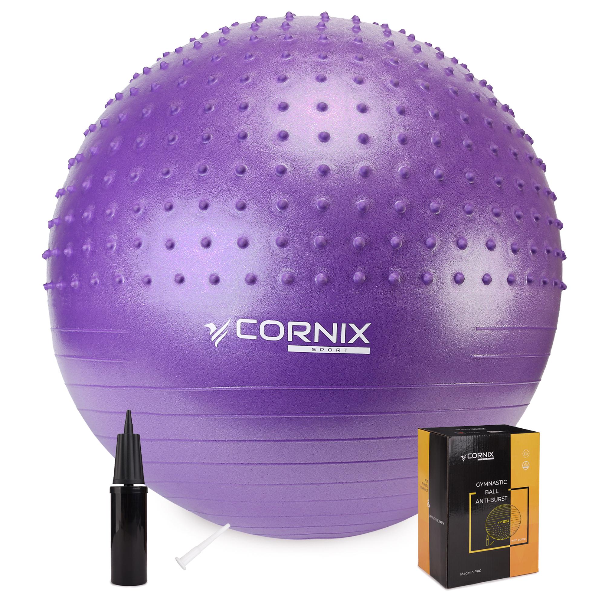 Фитбол для фитнеса полумассажный Cornix Anti-Burst XR-0476 65 см Violet
