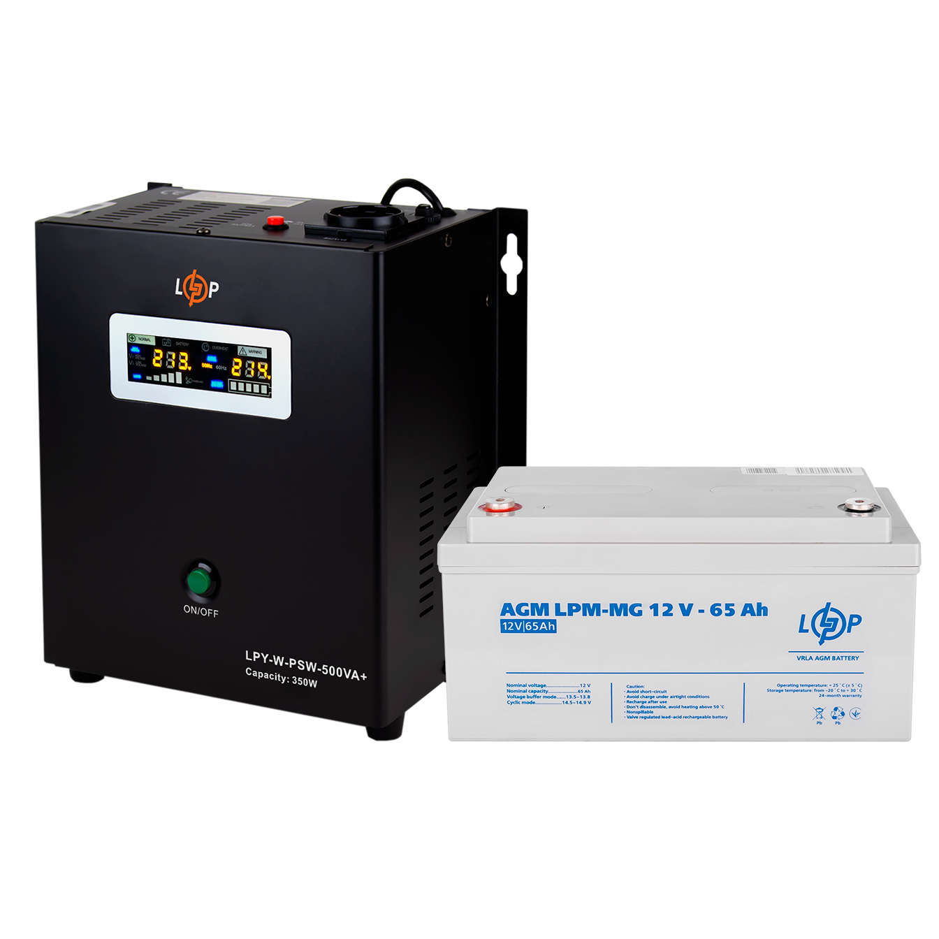 Комплект резервного питания для котла LogicPower Источник бесперебойного питания W500VA мультигелевая батарея 900 W (15873)