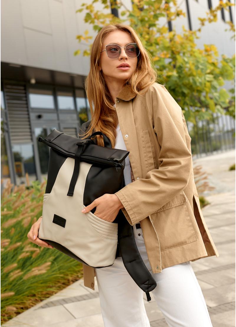 Рюкзак жіночий Sambag RollTopx Чорно-сірий (24320130) - фото 6