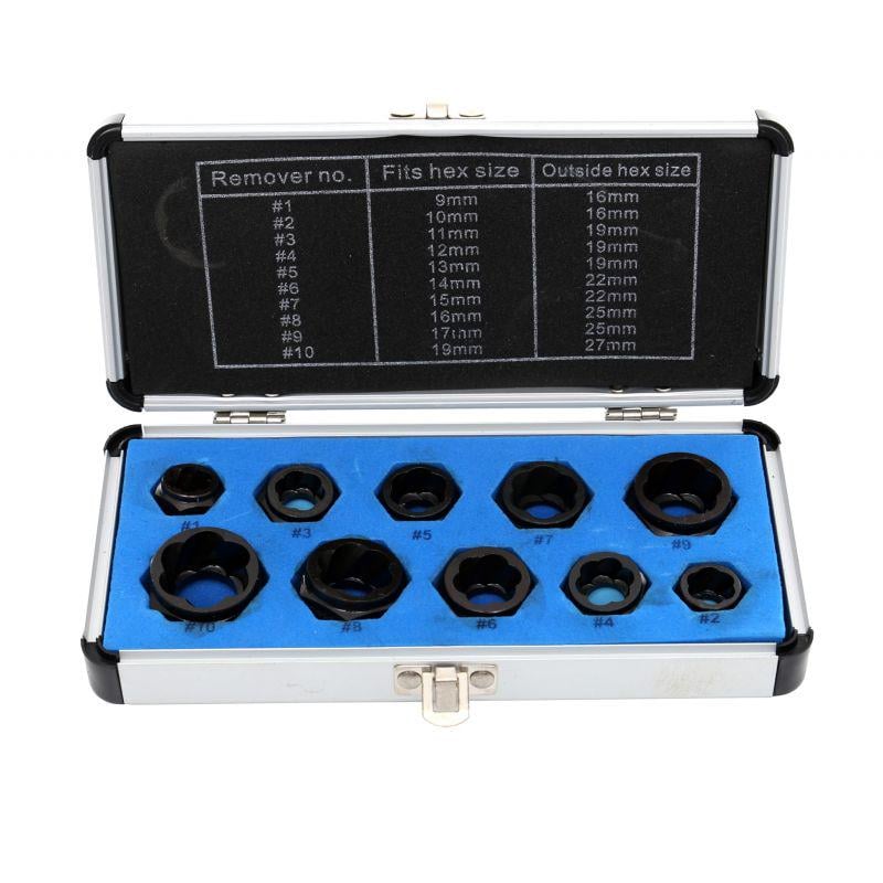 Набір головок для зірваних болтів Kraft&Dele KD10268 10 пр. металевий кейс Сірий