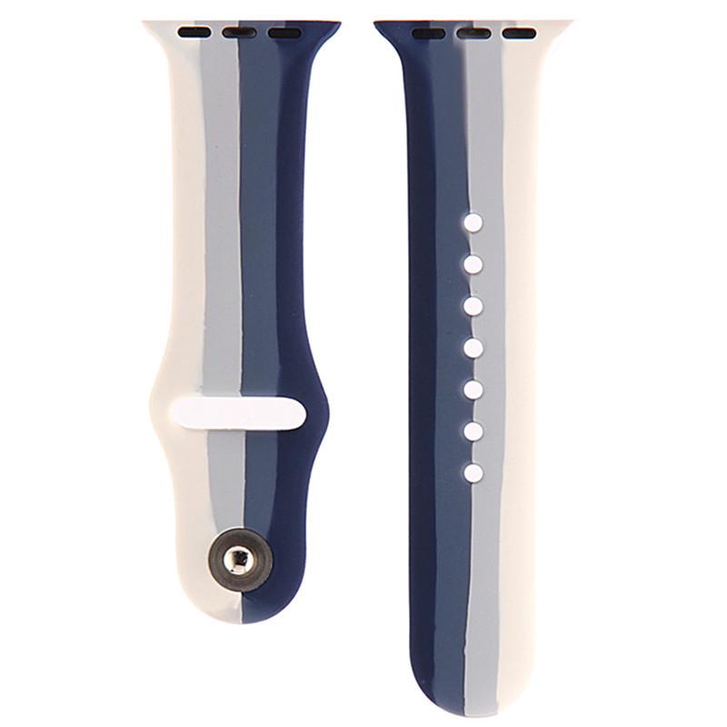 Ремешок силиконовый Rainbow для Apple watch 42 мм/44 мм Grey/Blue (00000048582_10)