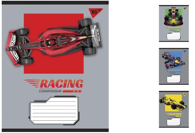 Зошити учнівські у лінійку YES Racing championship 36 арк. 15 шт. в уп. (MTT-148801)