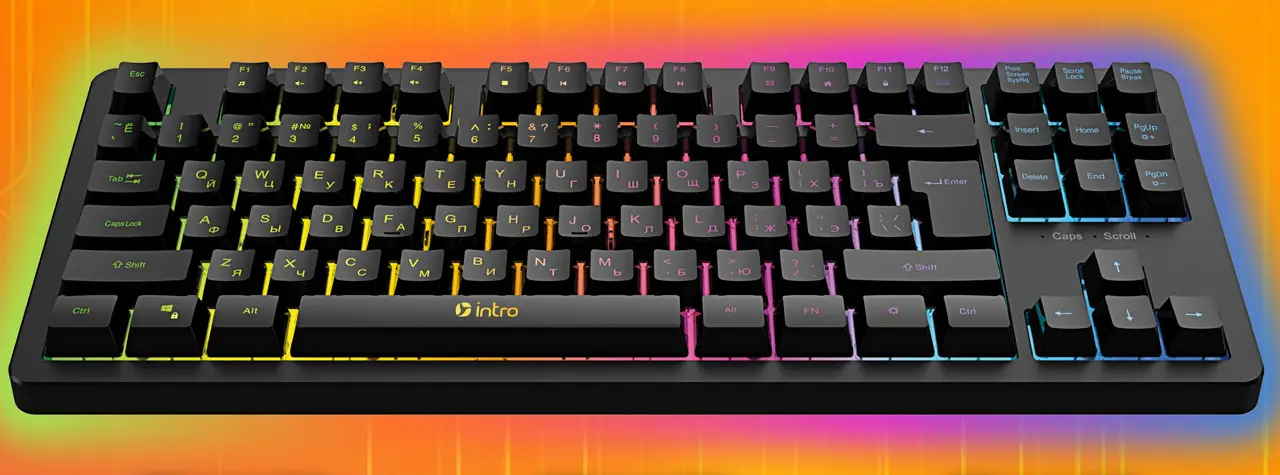 Клавиатура USB KEYBOARD DX750 Eng/Ru RGB (22018847) - фото 2